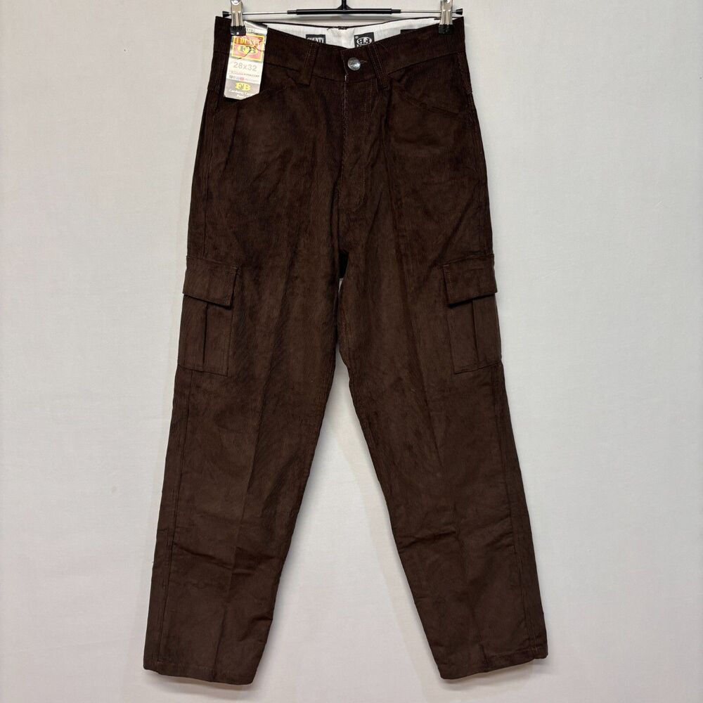 NWT FB County USA Men OG Corduroy Cargo Pants Size 28x32 Brown D009 -11
